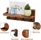 Decorative Key Hanging Rack with 4 Double Hooks – Easy Install Natural Wooden Key and Mail Holder for Wall Mount – Entryway Decor Rack with Shelf (Brown)